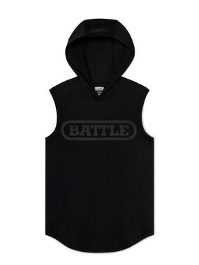 Battle Sleeveless Black Hoodie for Adults - SH15